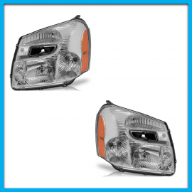 Juego de 2 Faros Principales para Equinox Eagle Eyes con Fondo Cromado y Reflejante Ámbar