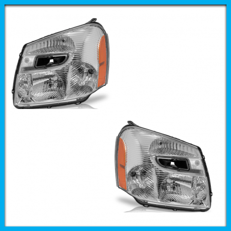 Juego de 2 Faros Principales para Equinox Eagle Eyes con Fondo Cromado y Reflejante Ámbar