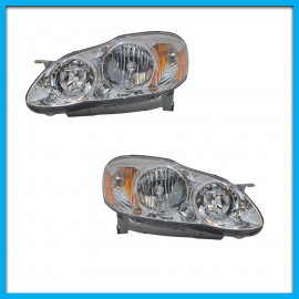 Juego de 2 Faros Principales para Corolla CE, LE Eagle Eyes Cromados