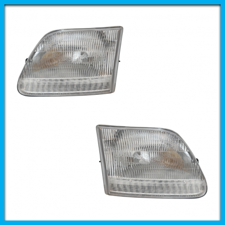 Juego de 2 Faros Principales para Expedition Eagle Eyes Cromado con Mica Rayada