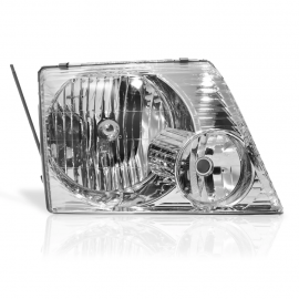 Faro Principal Derecho con Fondo Cromado Rayado sin Focos Eagle Eyes para Explorer