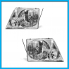 Juego de 2 Faros Principales para Explorer Eagle Eyes con Fondo Cromado Rayado sin Focos