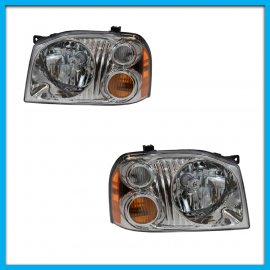 Juego de 2 Faros Principales para Frontier Eagle Eyes Cromado con Reflejante y Direccional Ámbar