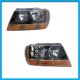 Juego de 2 Faros Principales para Grand Cherokee Eagle Eyes con Fondo Negro, Reflejante y Direccional Ámbar