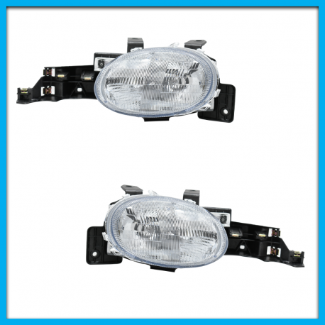 Juego de 2 Faros Principales para Neón Eagle Eyes Cromado con Mica Rayada