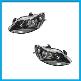 Juego de 2 Faros Principales para Ibiza DEPO de Ajuste Manual y Eléctrico con Fondo Negro