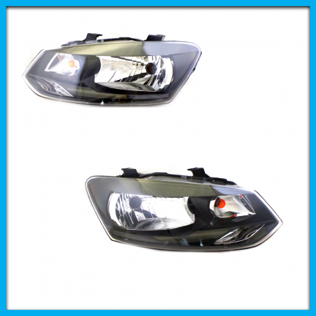 Juego de 2 Faros Principales para Vento, Polo Auto Magic con Fondo Negro y un As