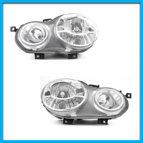 Juego de 2 Faros Principales para Polo 9N Auto Magic con Fondo Cromado