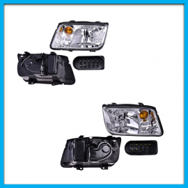 Juego de 2 Faros Principales para Jetta A4 DEPO con Cuarto Ámbar