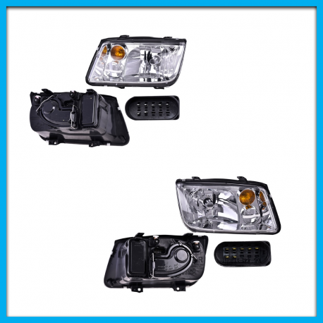 Juego de 2 Faros Principales para Jetta A4 DEPO con Cuarto Ámbar