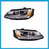 Juego de 2 Faros Principales para Jetta Bicentenario DEPO con Fondo Negro y Reflejante Ámbar