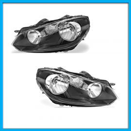 Juego de 2 Faros Principales para Golf A6 Auto Magic Eléctricos con Fondo Negro