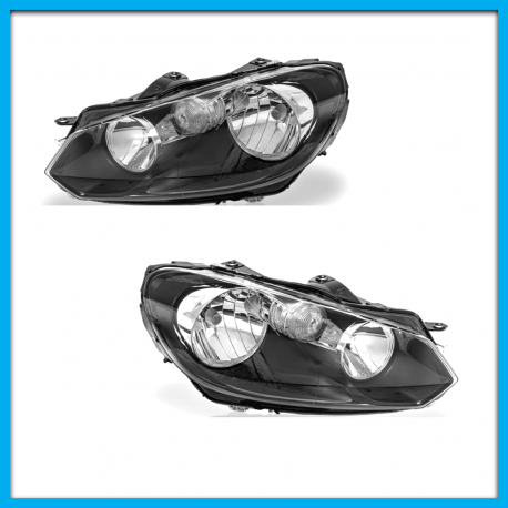 Juego de 2 Faros Principales para Golf A6 Auto Magic Eléctricos con Fondo Negro