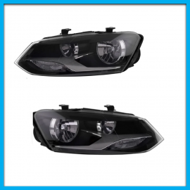 Juego de 2 Faros Principales para Polo, Vento DEPO Eléctricos con Fondo Negro