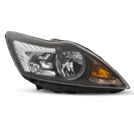 Faro Principal Derecho Cromado con Marco Negro y Direccional Ámbar Auto Magic para Focus