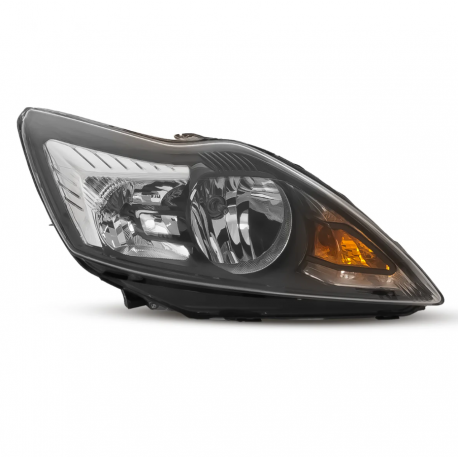 Faro Principal Derecho Cromado con Marco Negro y Direccional Ámbar Auto Magic para Focus