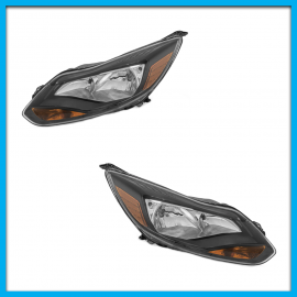 Juego de 2 Faros Principales  para Focus Auto Magic con Marco Negro, Direccional y Reflejante Ámbar