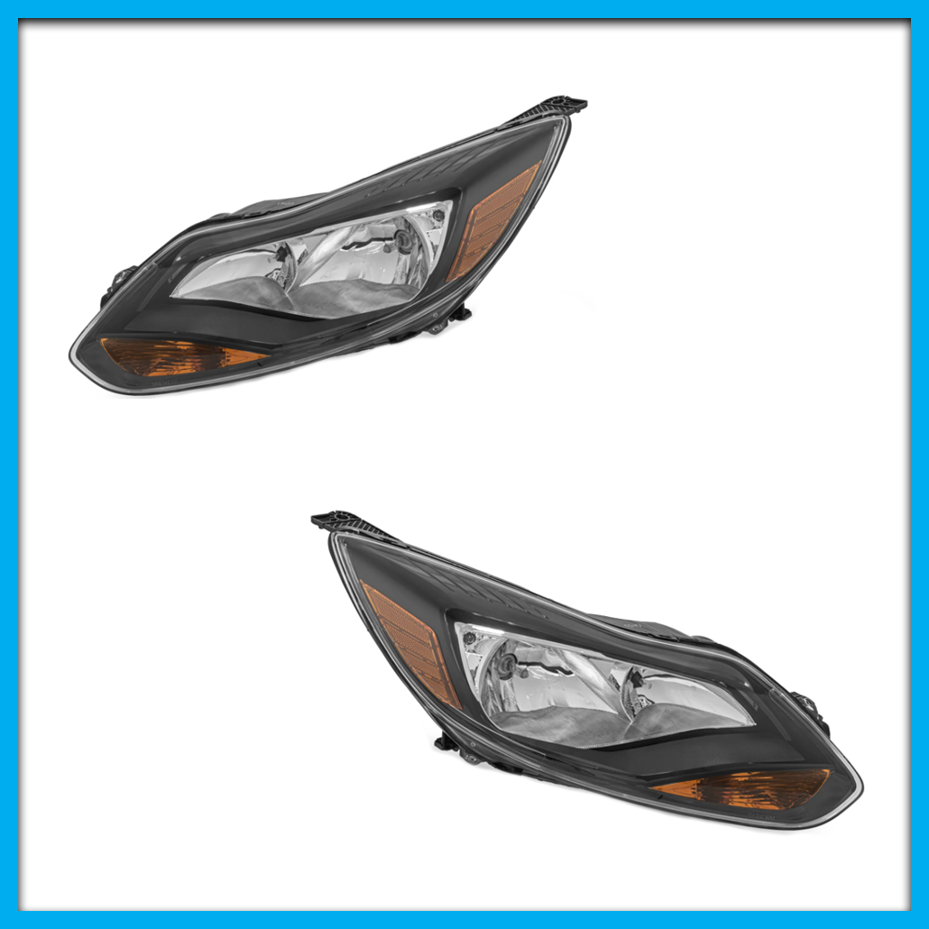 Juego De Faros Auxiliares Y Lámparas De Esquina En ámbar Con Carcasa Negra – Para Modelos 2002-2009 Con Parrilla Completa