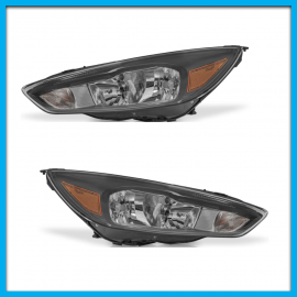 Juego de 2 Faros Principales para Focus Auto Magic con Marco Negro y Reflejante Ámbar