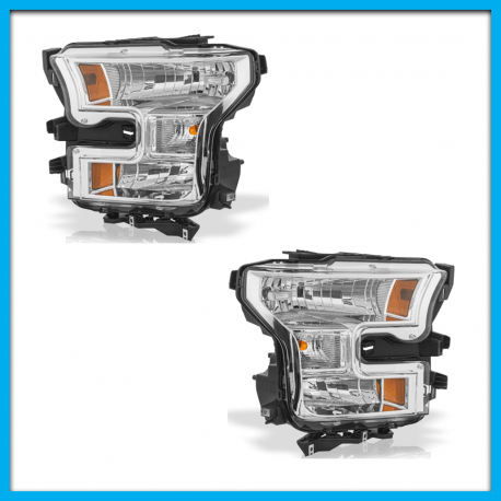 Juego de 2 Faros Principales para Lobo 150 Auto Magic con Bisel Negro