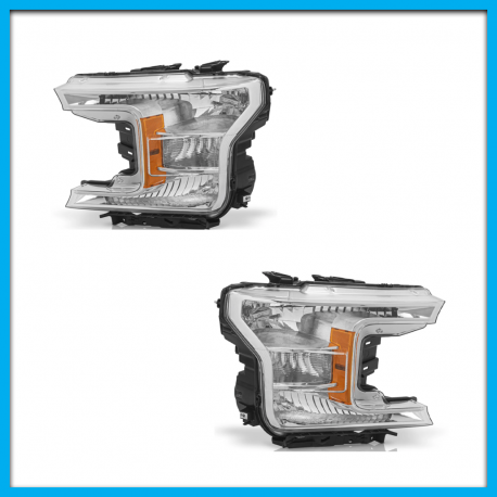 Juego de 2 Faros Principales para Lobo 150  Auto Magic con Bisel Cromado