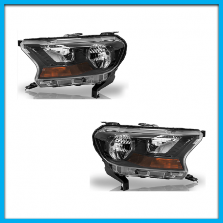 Juego de 2 Faros Principales para Ranger Auto Magic con Fondo Negros y Cuarto Ámbar