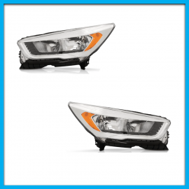 Juego de 2 Faros Principales para Escape Auto Magic con Marco Cromado y Reflejante Ámbar