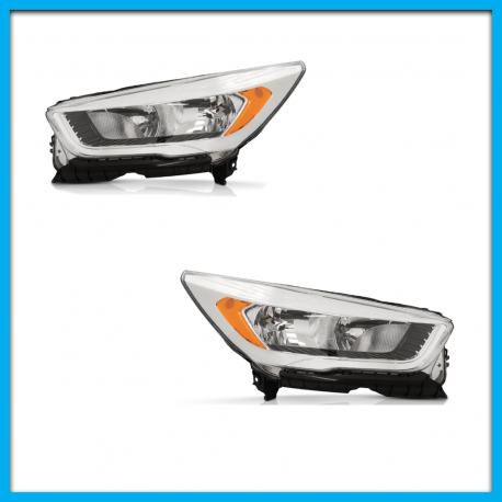 Juego de 2 Faros Principales para Escape Auto Magic con Marco Cromado y Reflejante Ámbar