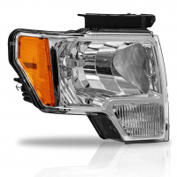 Faro Principal Derecho con Fondo Cromado y Reflejante Ámbar Auto Magic para Lobo F150