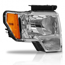 Faro Principal Derecho con Fondo Cromado y Reflejante Ámbar Auto Magic para Lobo F150
