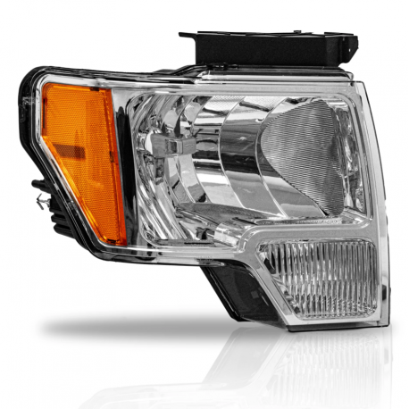 Faro Principal Derecho con Fondo Cromado y Reflejante Ámbar Auto Magic para Lobo F150