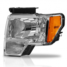 Faro Principal Izquierdo con Fondo Cromado y Reflejante Ámbar Auto Magic para Lobo F150