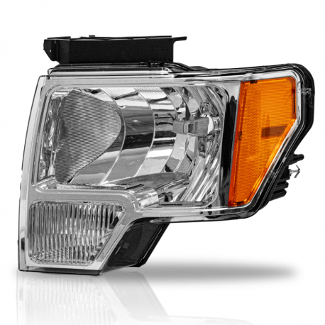 Faro Principal Izquierdo con Fondo Cromado y Reflejante Ámbar Auto Magic para Lobo F150