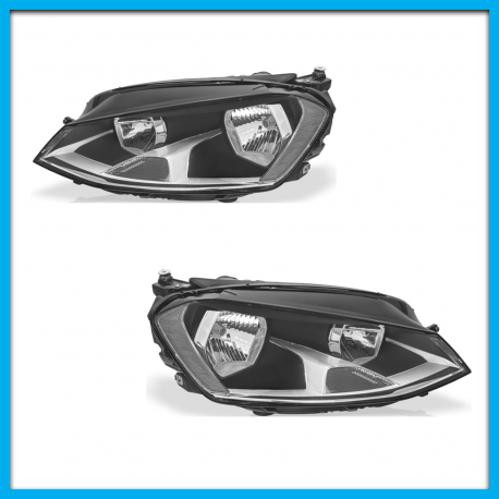 Juego de 2 Faros Principales para Golf A7 Auto Magic Eléctricos con Focos