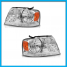 Juego de 2 Faros Principales para Lobo F150 Auto Magic con Fondo Cromado y Direccional Ámbar