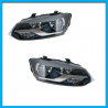 Juego de 2 Faros Principales para Polo, Vento DEPO de As Doble con Fondo Negro y Motor Eléctrico