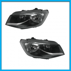 Juego de 2 Faros Principales para Caddy Auto Magic con Fondo Negro sin Focos