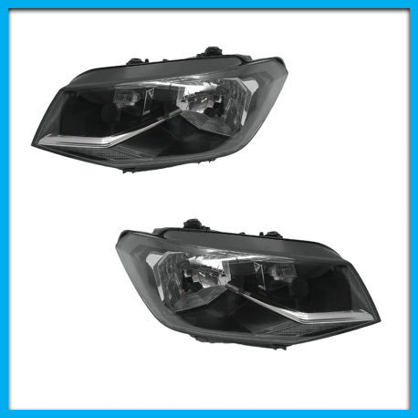 Juego de 2 Faros Principales para Caddy Auto Magic con Fondo Negro sin Focos