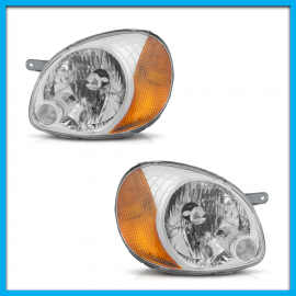 Juego de 2 Faros Principales para Atos Auto Magic Cromado con Cuarto Ámbar