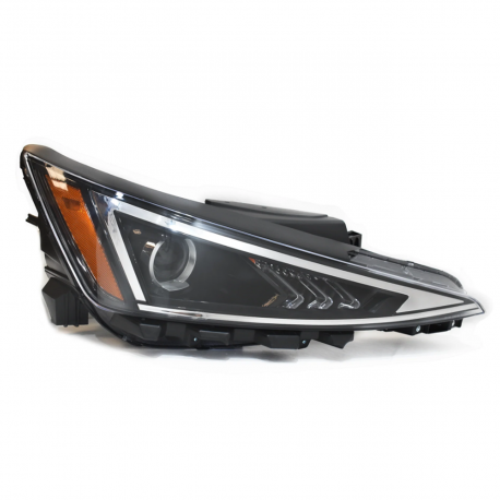 Faro Principal Derecho Negro con Lupa y Reflejante Ámbar Auto Magic para Elantra
