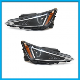 Juego de 2 Faros Principales para Elantra Auto Magic con Lupa y Reflejante Ámbar