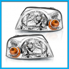 Juego de 2 Faros Principales para Atos Auto Magic Cromado con Direccional Ámbar