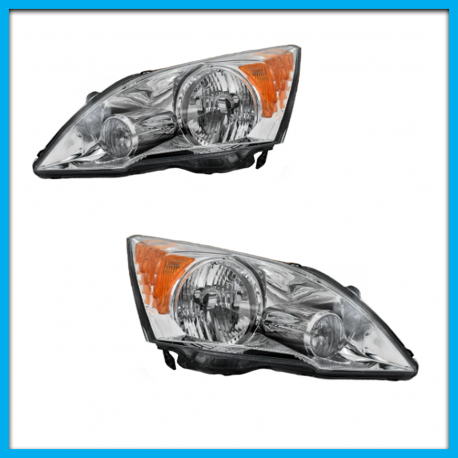Juego de 2 Faros Principales para CR-V Auto Magic Cromados con Direccional Ámbar