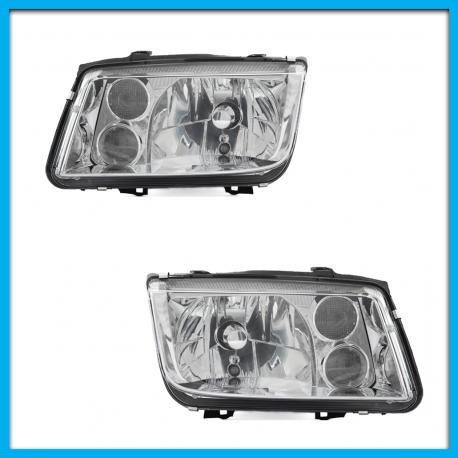 Juego de 2 Faros Principales para Jetta A4 Auto Magic con Lupa en Luz de Niebla