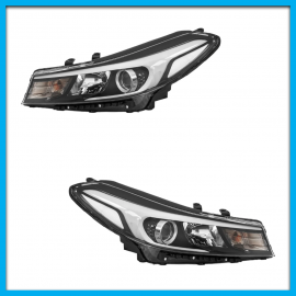 Juego de 2 Faros Principales para Forte Auto Magic con Marco Cromado y Lupa