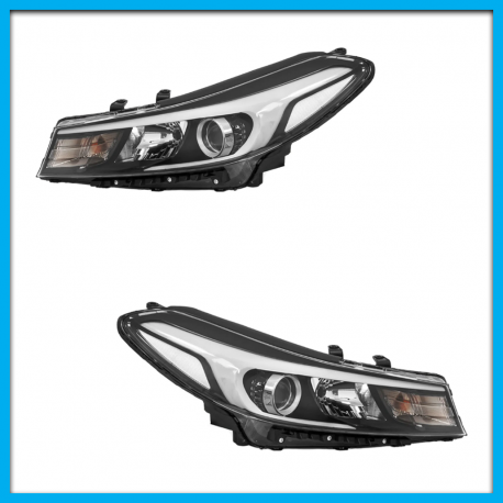 Juego de 2 Faros Principales para Forte Auto Magic con Marco Cromado y Lupa