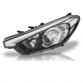 Faro Principal Izquierdo con Marco Negro y Lupa Auto Magic para Forte