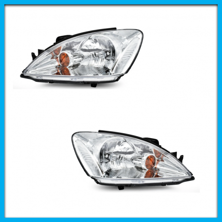 Juego de 2 Faros Principales para Lancer ES, LS Auto Magic Cromados con Direccional Ámbar