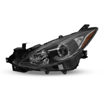 Faro Principal Izquierdo con Fondo Negro, Lupa y Foco de Halógeno Auto Magic para Mazda 3