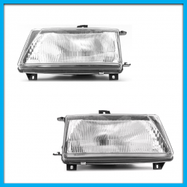 Juego de 2 Faros Principales para Derby Auto Magic con Fondo Cromado y Cristal Rayado